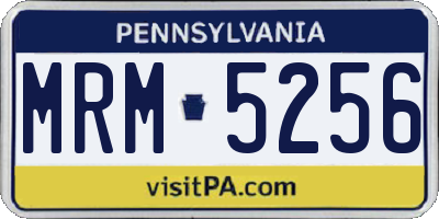 PA license plate MRM5256
