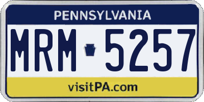 PA license plate MRM5257
