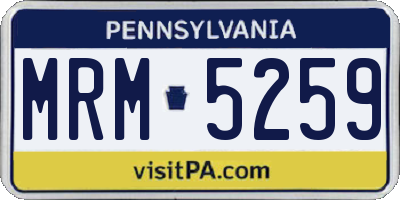PA license plate MRM5259