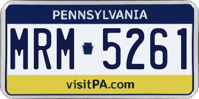 PA license plate MRM5261