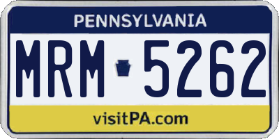 PA license plate MRM5262