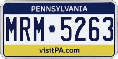 PA license plate MRM5263