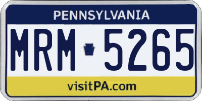 PA license plate MRM5265