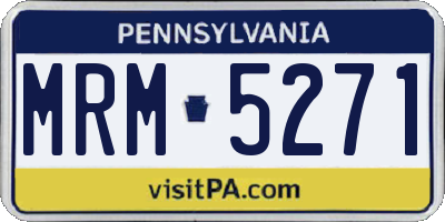 PA license plate MRM5271
