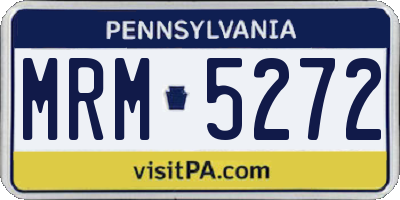PA license plate MRM5272