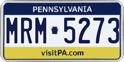PA license plate MRM5273