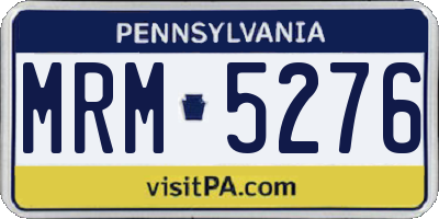 PA license plate MRM5276