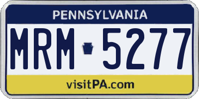 PA license plate MRM5277