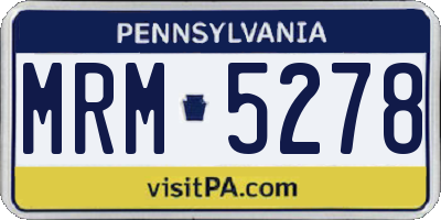 PA license plate MRM5278