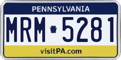 PA license plate MRM5281
