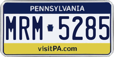 PA license plate MRM5285