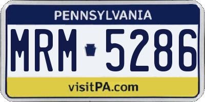 PA license plate MRM5286