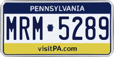 PA license plate MRM5289