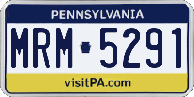 PA license plate MRM5291