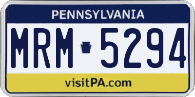 PA license plate MRM5294