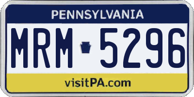 PA license plate MRM5296