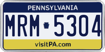 PA license plate MRM5304