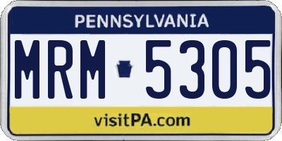 PA license plate MRM5305