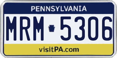 PA license plate MRM5306