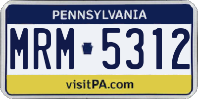 PA license plate MRM5312