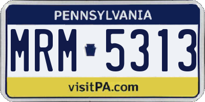 PA license plate MRM5313