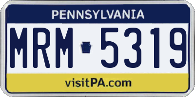 PA license plate MRM5319