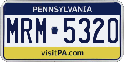 PA license plate MRM5320