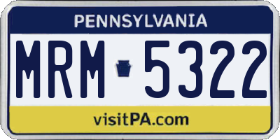 PA license plate MRM5322