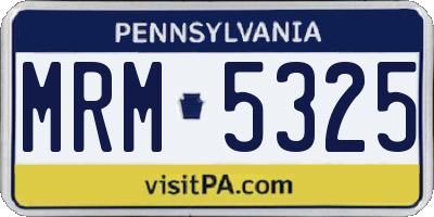 PA license plate MRM5325
