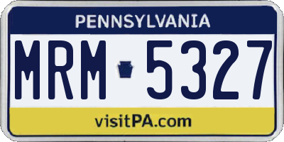 PA license plate MRM5327