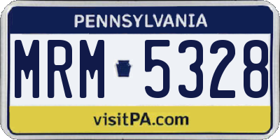 PA license plate MRM5328