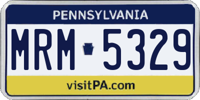 PA license plate MRM5329