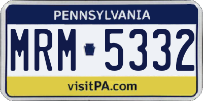 PA license plate MRM5332