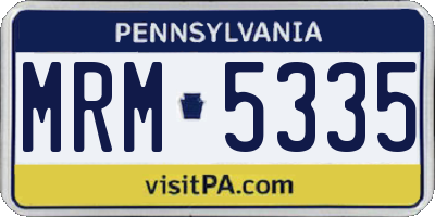 PA license plate MRM5335