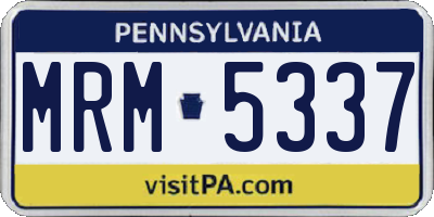 PA license plate MRM5337
