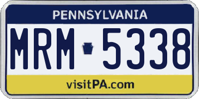 PA license plate MRM5338
