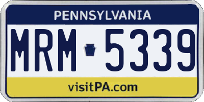 PA license plate MRM5339