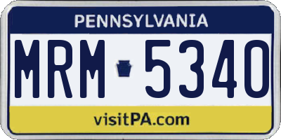 PA license plate MRM5340