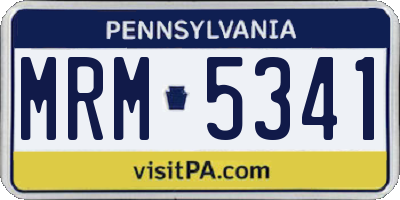 PA license plate MRM5341