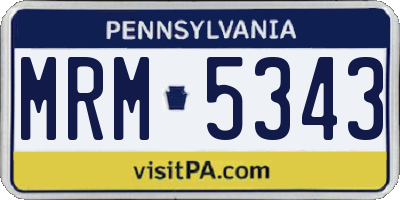 PA license plate MRM5343