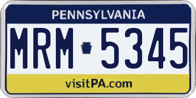 PA license plate MRM5345