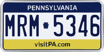 PA license plate MRM5346