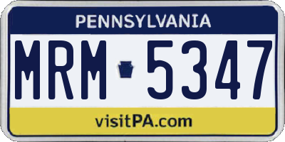 PA license plate MRM5347