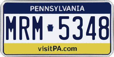 PA license plate MRM5348