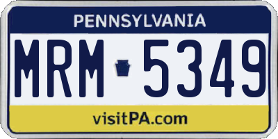 PA license plate MRM5349