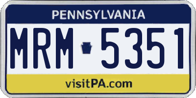 PA license plate MRM5351