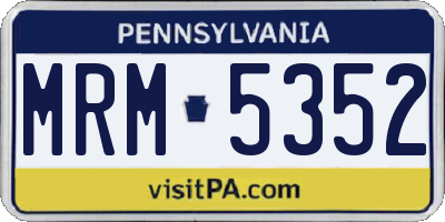 PA license plate MRM5352