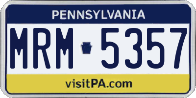PA license plate MRM5357