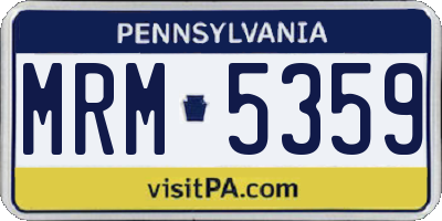 PA license plate MRM5359