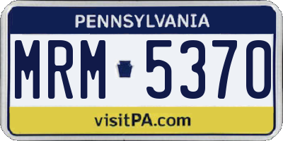 PA license plate MRM5370